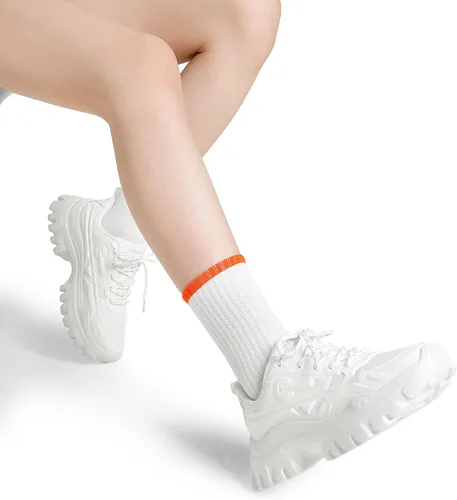 Vista 8 de DREAM PAIRS Zapatos deportivos gruesos de moda para mujer, con plataforma y cordones cómodos