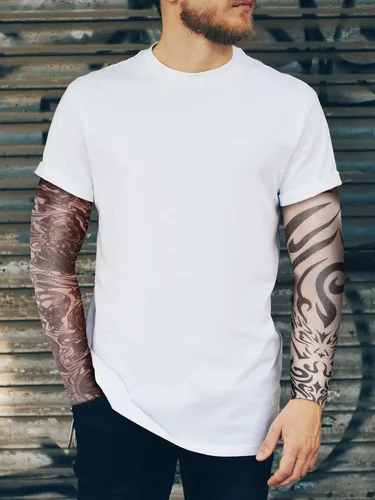Vista 4 de Geyoga 18 piezas de mangas temporales de tatuaje para hombres mangas de brazo de enfriamiento protección UV sol antideslizante brazo cubierta