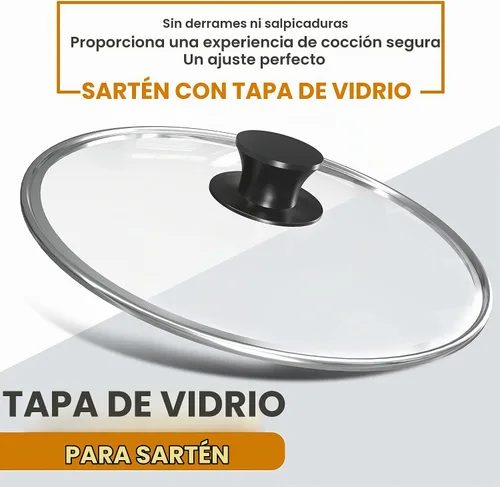 Vista 3 de Utopia Kitchen Sartén de Saltear y Freír de Hierro Fundido Pre-Sazonada con Tapa, Sartén, Olla de Hierro Fundido, Utensilios de Cocina Seguros