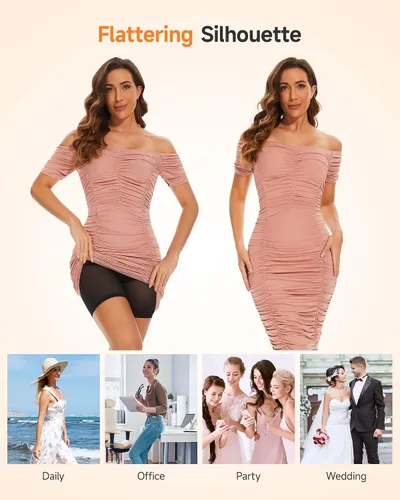 Vista 5 de YADIFEN Faja moldeadora de cintura alta para mujer, con control de abdomen, pantalones cortos moldeadores de muslos más delgados para levantar