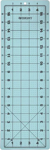 Vista 2 de Westcott Juego de manualidades de 3 piezas, cortador giratorio de 1.772 in para tela, alfombrilla de corte y regla (14798)