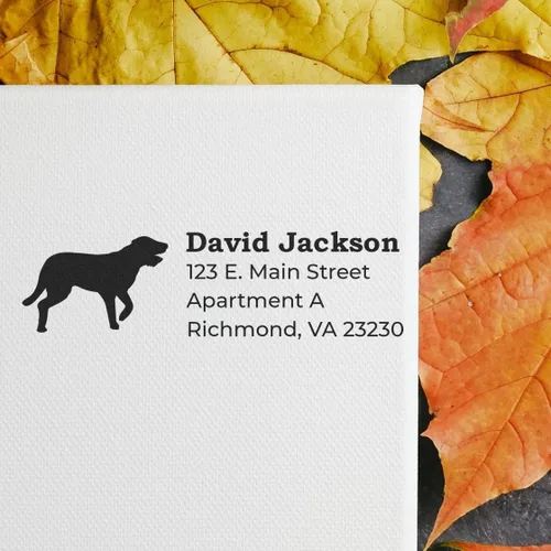 Vista 19 de Airedale Terrier Address Stamp, Custom Airedale Terrier Hand Stamp for Dog Lovers, Duo Rubber Return Address for Pet Owners