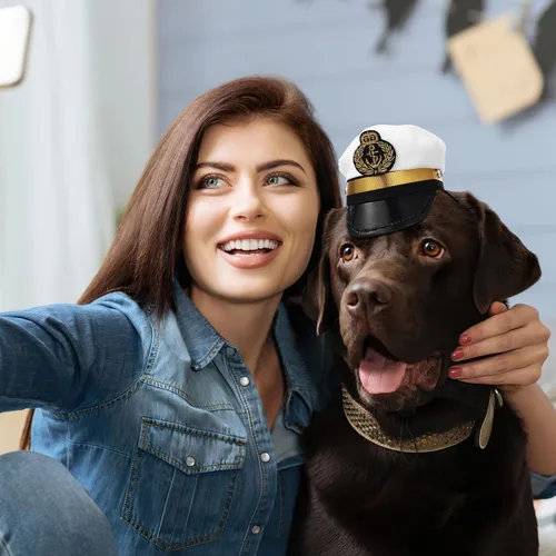 Vista 7 de Gorro ajustable de poliéster para perros pequeños y gatos, accesorio para fotos