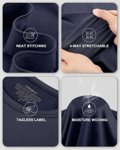 Vista 4 de WEERTI Ropa interior térmica para hombre, capa base de tela polar con forro polar