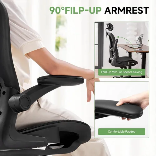 Vista 5 de GTPLAYER Silla de oficina, silla de escritorio ergonómica para el hogar con malla de respaldo alto, sillas de escritorio de malla para computadora