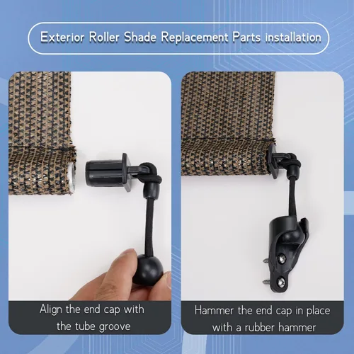 Vista 3 de Kit elástico + soporte inalámbrico, accesorios de instalación de repuesto universales para sombrilla de interior/exterior y persianas enrollables