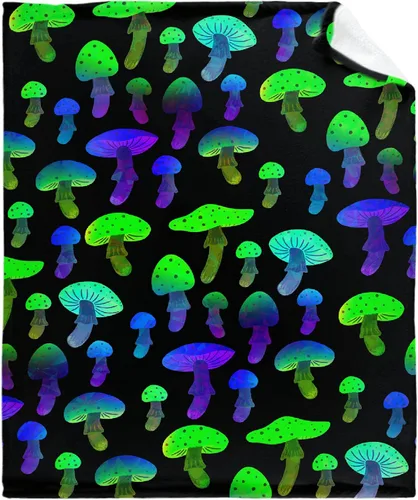 Vista 10 de Manta de hongos, ultra suave, cálida y ligera, de franela de forro polar con microhongos, para cama, sofá, regalo de viaje, decoración de hongos