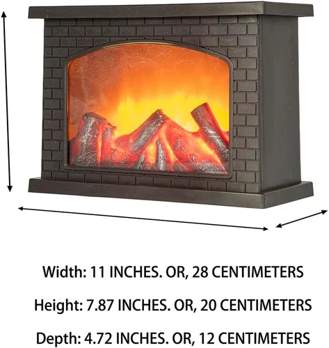 Vista 2 de YAKii Linterna rectangular para chimenea, 6 luces LED superbrillantes, temporizador de 6 horas, funciona con pilas, decoración colgante