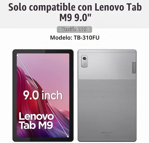 Vista 2 de SIBEITU Funda compatible con Lenovo Tab M9 TB-310FU 2023 con protector de pantalla para bolígrafo, funda de protección de tres capas a prueba