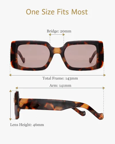 Vista 3 de ANRRI - Gafas de sol rectangulares para hombres y mujeres