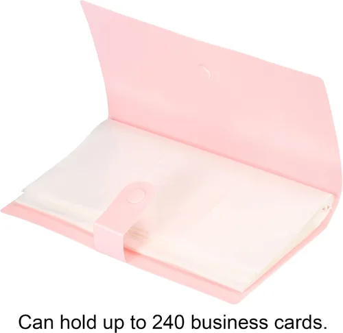 Vista 3 de PATIKIL Portatarjetas de visita, 1 paquete de carpeta portátil de plástico para tarjetas, libro organizador de tarjetas de nombre para mujeres