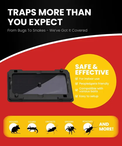 Vista 6 de Wowcatch Trampas adhesivas para ratones para interiores para el hogar, paquete de 12 trampas de pegamento para cucarachas, arañas, lagartos