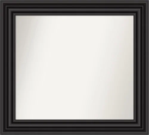 Vista 334 de Amanti Art Espejo personalizado, espejo de baño negro puente, espejo de pared o espejo de tocador de baño sobre el fregadero (26 x 26 pulgadas)