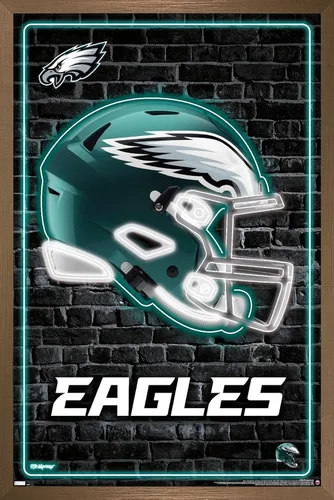 Vista 14 de NFL Philadelphia Eagles - Póster de pared con casco neón 23, 34 pulgadas de largo x 22.4 pulgadas de ancho, versión premium sin marco