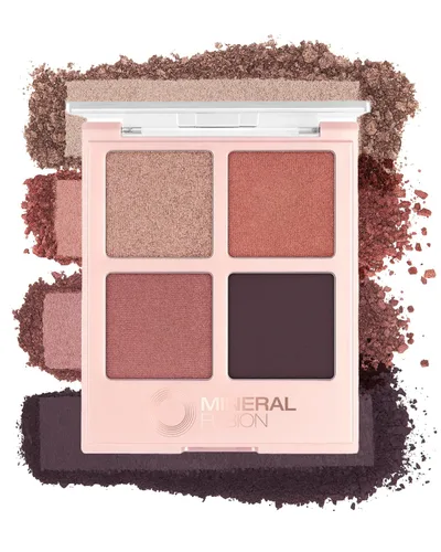 Vista 16 de Mineral Fusion Paleta de sombras de ojos Maquillaje vegano con acabados mate, satinado y brillante Fórmula natural y ligera (Coffee Break)