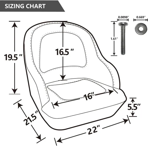 Vista 3 de Asiento de barco Pontón Asiento de cubo capitán con funda de asiento de barco