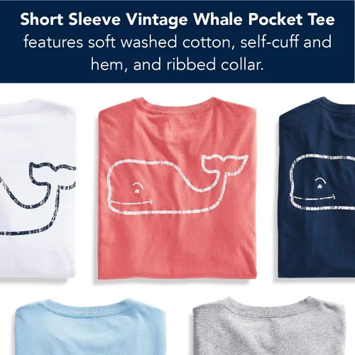 Vista 6 de Vineyard Vines Boys Short Sleeve Vintage Whale Pocket T-Shirt