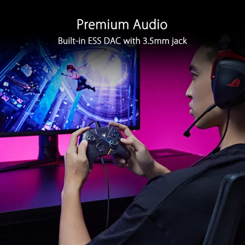 Vista 4 de ASUS ROG Raikiri officially licensed Xbox controller, remappable buttons & triggers, 2 rear buttons, step & linear triggers, adjustable joystick