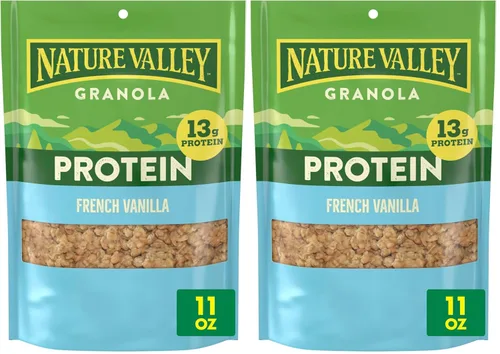 Vista 9 de Nature Valley Granola proteica, sabor a pan de plátano, bolsa resellable para aperitivos, 11 onzas