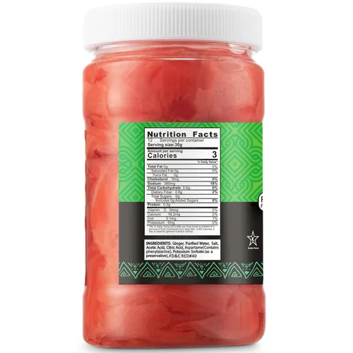 Vista 2 de Best of Thailand Jengibre Rosa Japonés en Escabeche para Sushi Sin MSG 2 Frascos de 12oz de Jengibre Gari Joven Fresco en Rodajas en Escabeche