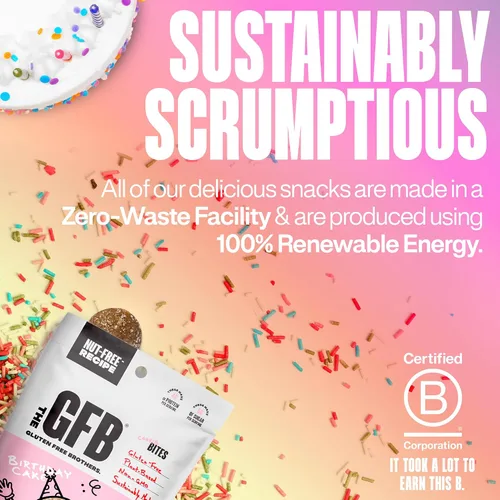Vista 5 de The GFB Bocaditos de proteína aptos para alérgenos para pastel de cumpleaños, aperitivos sin gluten sin nueces, bolas de proteína a base de plantas