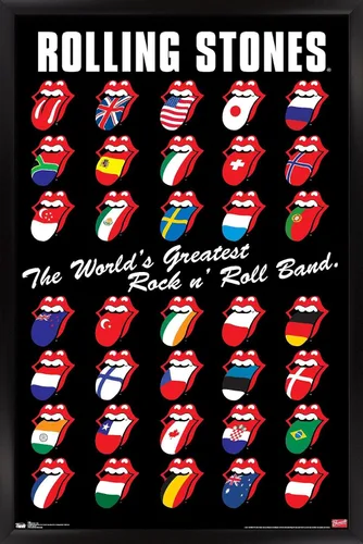 Vista 8 de Trends International Rolling Stones - Póster de pared de cuadrícula, 14.725 x 22.375 pulgadas, versión enmarcada de madera de granero Versión
