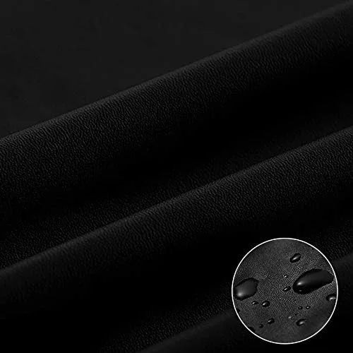 Vista 2 de EIVMAX Juego de 2 fundas elásticas impermeables de piel sintética para reposabrazos para sillas y sofás, fundas para sillón reclinable, Negro