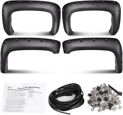 Vista 8 de G-PLUS Guardabarros para guardabarros, compatible con Chevy Silverado 07-13