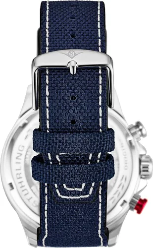 Vista 2 de STUHRLING Reloj de vestir original para hombre, reloj de aviador con correa de cuero para hombre, con fecha de 24 horas, reloj deportivo