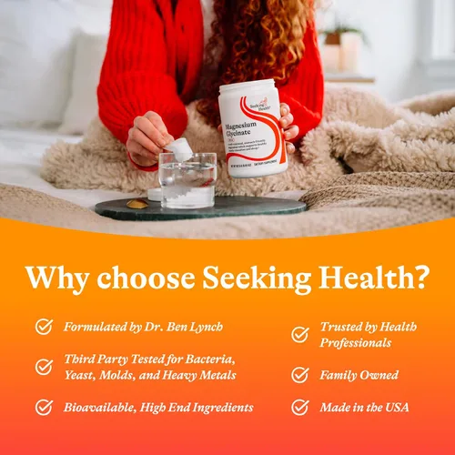 Vista 7 de Seeking Health Polvo de glicinato de magnesio, 200 mg por porción, quelato de bisglicinato biodisponible, ayuda al sueño y la relajación, energía