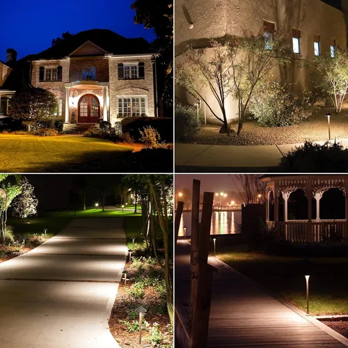 Vista 8 de VENUS MANUFACTURING Iluminación de paisaje LED de bajo voltaje de 1.2 W con transformador de bajo voltaje de 200 W, kit de luces de camino