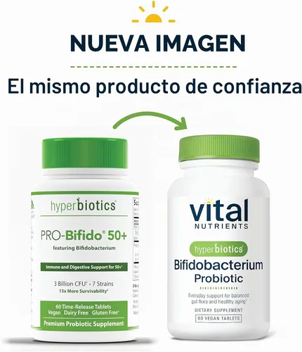 Vista 9 de Apoyo probiótico Pro-Brifido específico para edades 50+ (bifidobacterium) 15 veces más eficaces que las cápsulas de probióticos con tecnología
