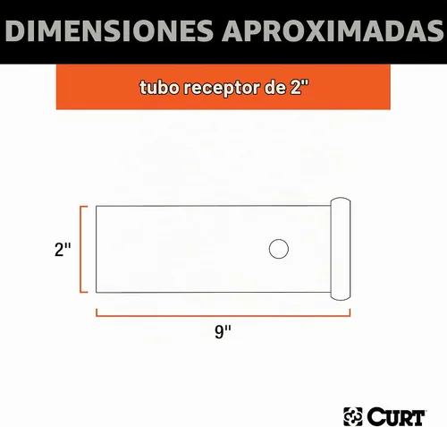 Vista 2 de Curt Fabricación 49090 9 en tubo receptor 2 en X 2 en acabado crudo