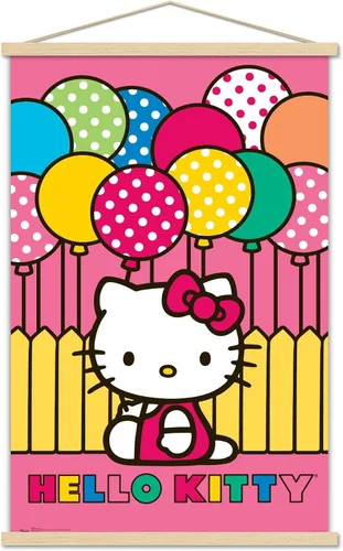 Vista 16 de Trends International Hello Kitty - Póster de pared de Mimmy, 14.725 x 22.375 pulgadas, versión enmarcada de madera de granero
