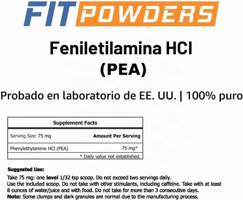 Vista 4 de Suplemento de feniletilamina (0.04 oz) Forma de HCL de fenetilamina