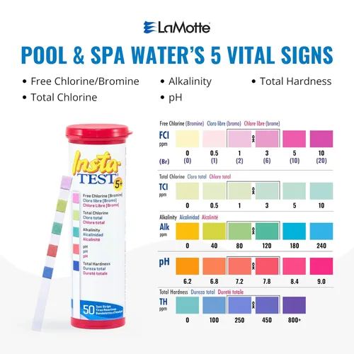 Vista 2 de LaMotte Insta-Test 5 Tiras de prueba para piscina y spa (2977)