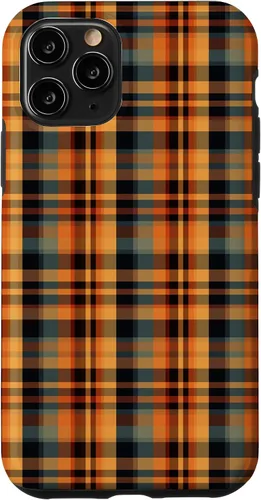 Vista 29 de Plaid Orange Brown Fall Harvest Muted Colors Print Pattern Case for iPhone 17