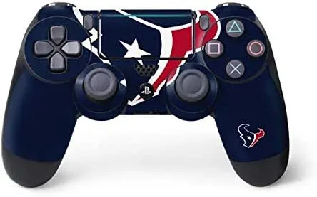Vista 11 de NFL Houston Texans Skin para mando de PS4 Pro/Slim – Houston Texans blanco y negro