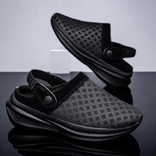 Vista 5 de Zuecos de jardín unisex para hombre y mujer, sandalias de playa para exteriores, sandalias de malla transpirable, calzado casual