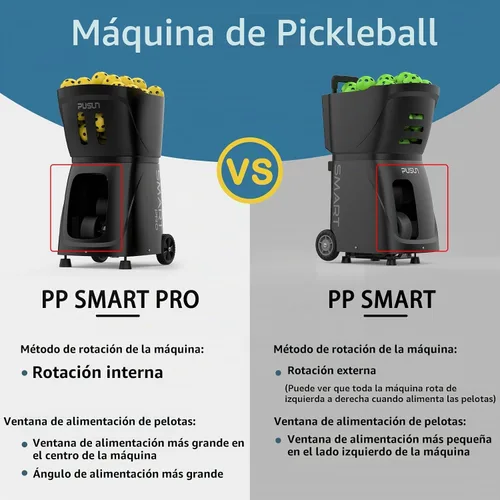Vista 5 de PP SMART PRO Pickleball Machine, Professional Automatic Ball Launcher with App & Remote Control, 80+ Ball Capacity, Adjustable Speed/Spin/Frequency