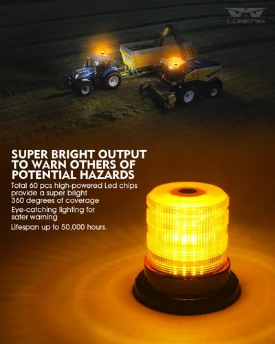 Vista 2 de LUMENIX 60 luces LED estroboscópicas para carretilla elevadora para camiones magnéticos/montaje de tornillo, remolque, vehículos de construcción