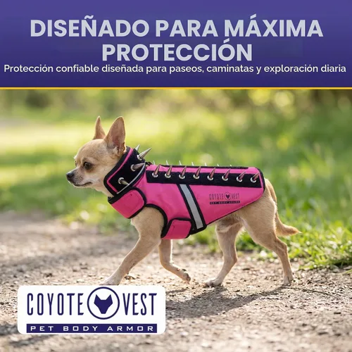 Vista 4 de CoyoteVest SpikeVest - Arnés para perro, fabricado en los Estados Unidos Rosado