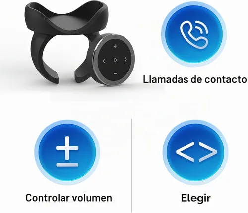 Vista 2 de UltraConnect - Botón de control inalámbrico Bluetooth multimedia con funcionalidad Selfie - Compatible con iPhone y Android - Perfecto para volante