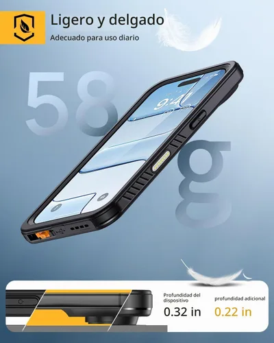 Vista 8 de Lanhiem - Funda magnética para iPhone 17 Air impermeable, protector de pantalla integrado y protección de cámara, [compatible con MagSafe] carcasa