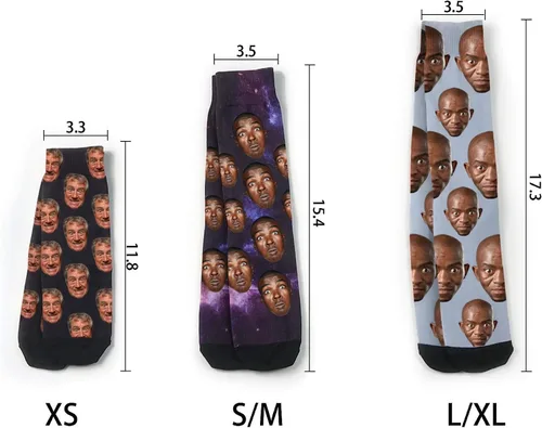Vista 4 de Calcetines personalizados con foto, calcetines personalizados con imagen, calcetines divertidos unisex personalizados para regalos de Navidad
