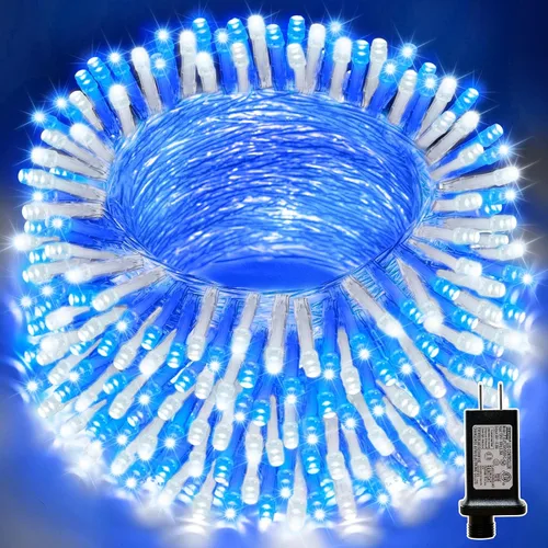 Vista 46 de Guirnalda de 100 luces LED de Pascua de 33 pies enchufables, multicolor pastel, 16 modos de luces parpadeantes, guirnalda de luces impermeables