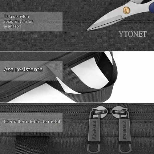 Vista 5 de Ytonet Funda profesional para transportar laptop de 13 a 13.3 pulgadas, delgada, con asas, resistente al agua, compatible con laptops MacBook Air