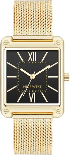 Vista 8 de Nine West - Reloj de pulsera de malla para mujer Dorado