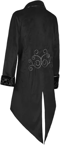 Vista 4 de IWQBQ Men's Medieval Steampunk Tailcoat Halloween Costumes Gothic Vintage Court Jacket