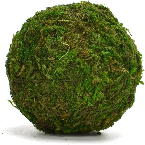 Vista 5 de Byher - Bola decorativa de musgo verde natural, hecha a mano